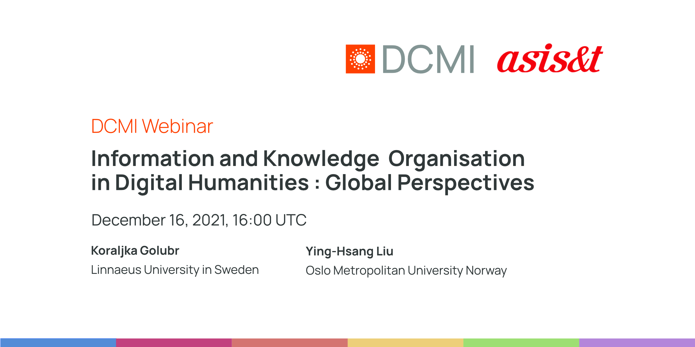 DCMI Information and Knowledge Organisation in Digital Humanities